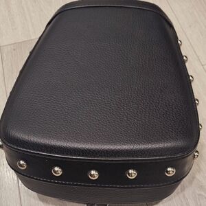 Black Leather Studded Men's Bag
